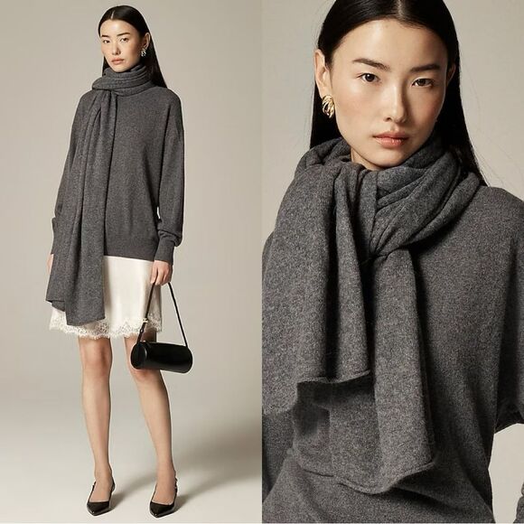 NWT J CREW Cashmere Wrap in Slate Grey - Picture 1 of 5